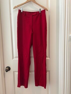 Ann Taylor women’s 6% Spandex Support Straight Leg Red Pants belt loops size 6